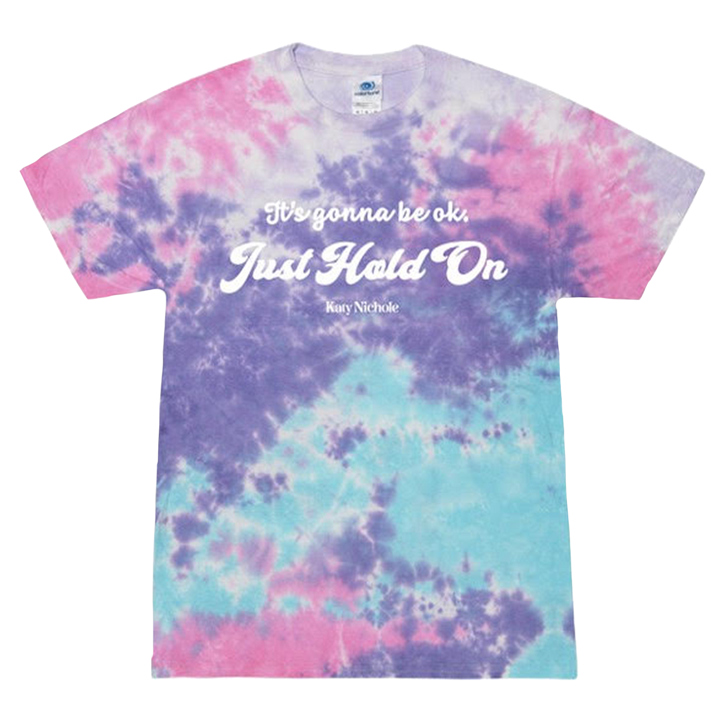 Just Hold On Cotton Candy Tie Dye Tee